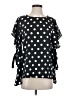 Beulah Style 100% Polyester Polka Dots Black Short Sleeve Blouse Size S - photo 1