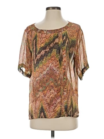 Burning Torch Short Sleeve Silk Top (view 1)