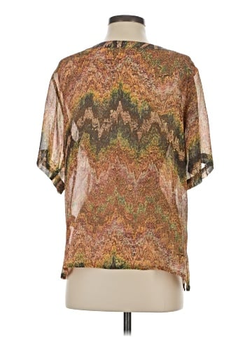 Burning Torch Short Sleeve Silk Top (view 2)