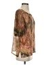 Burning Torch 100% Silk Brown Short Sleeve Silk Top Size XS - photo 4
