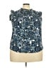 Fred David Blue Sleeveless Blouse Size 3X - photo 1