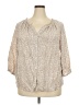 Basic Editions Tan 3/4 Sleeve Blouse Size 2X - photo 1