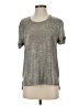 Deletta Metallic Gray Short Sleeve T-Shirt Size S - photo 1