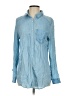 Rubbish 100% Rayon Blue Long Sleeve Button-Down Shirt Size S - photo 1