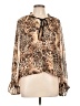 Assorted Brands 100% Polyester Animal Print Brown Long Sleeve Blouse Size L - photo 1