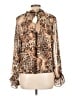Assorted Brands 100% Polyester Animal Print Brown Long Sleeve Blouse Size L - photo 2