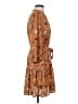 Veronica M. 100% Polyester Paisley Brown Casual Dress Size S - photo 4