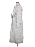 Oliver Grace 100% Polyester Gray Ivory Trenchcoat Size 14 - photo 5