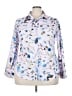 Unbranded Print Silver Long Sleeve Blouse Size 3X - photo 1