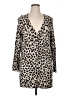 Assorted Brands Animal Print Tan Long Sleeve Button-Down Shirt Size L - photo 1