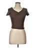Just Polly Brown Short Sleeve Top Size L - photo 1