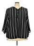 Alyx 100% Polyester Stripes Black 3/4 Sleeve Blouse Size 3X - photo 1