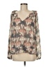 Ann Taylor 100% Polyester Gray Long Sleeve Blouse Size M - photo 1
