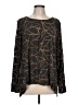 Chalet Print Black Long Sleeve Blouse Size L - photo 1