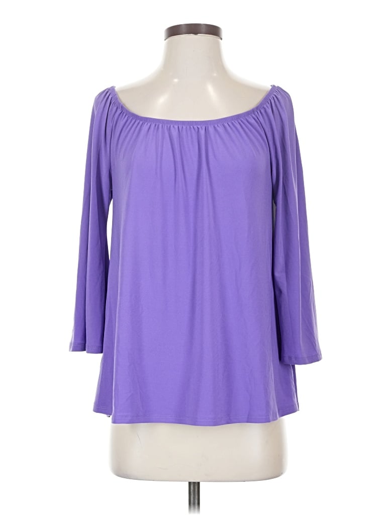 Pre-owned Slinky Brand 3/4 Sleeve T-shirt In Purple