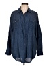 Express Blue 3/4 Sleeve Button-Down Shirt Size L - photo 1