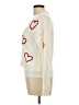 No Comment 100% Acrylic Hearts Ivory Cardigan Size L - photo 5