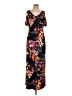 Connected Apparel Floral Black Casual Dress Size 10 (petite) - photo 1