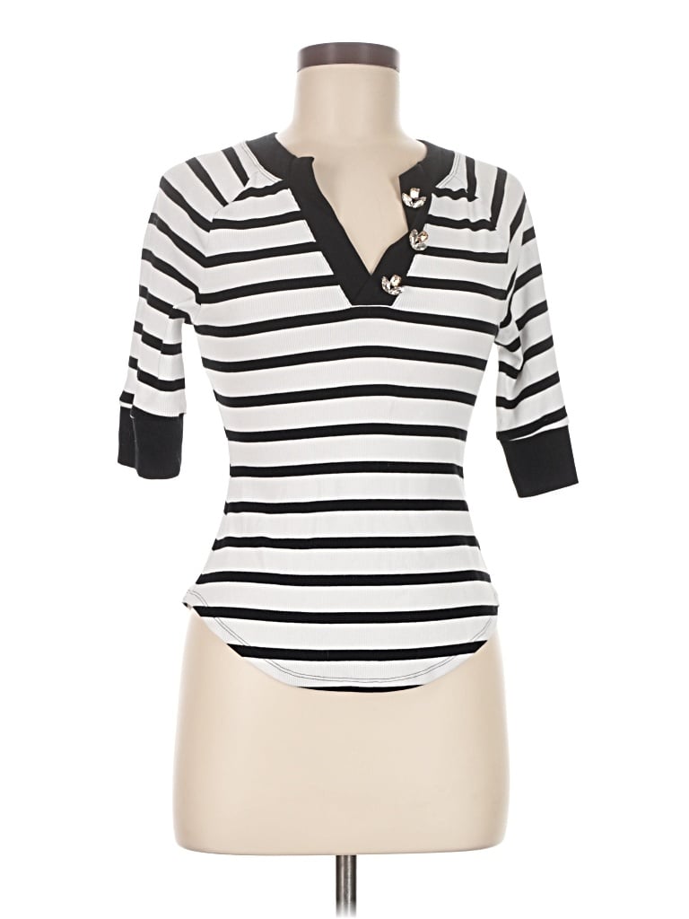 Pre-owned Maeve 3/4 Sleeve Top White V-neck Tops