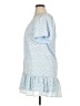 Imoga 100% Polyester Chevron-herringbone Blue Casual Dress Size 14 - photo 5