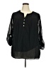 Unbranded 100% Polyester Black 3/4 Sleeve Blouse Size 2X (estimated) - photo 1