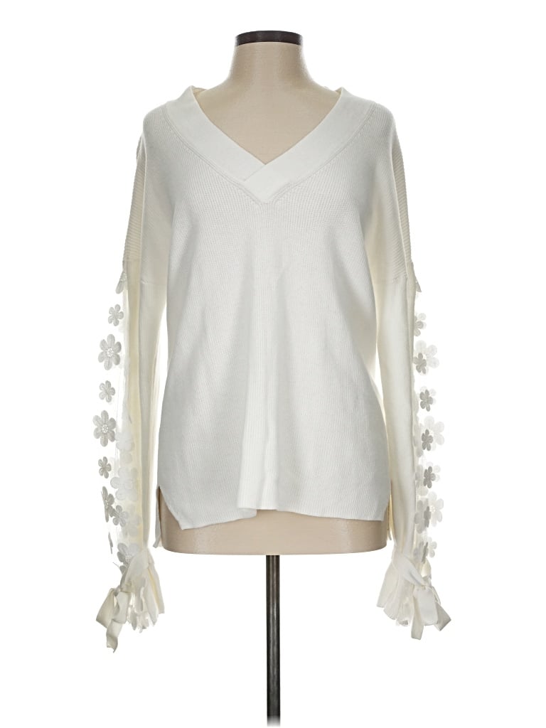 Pre-owned French Connection Pullover Sweater In White
