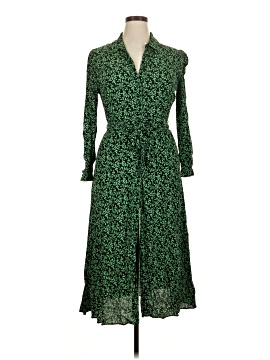 green emerald velvet dress ZARA. Beige and green printed dress.TM – Hibuy market main image 0