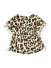 Mud Pie Animal Print Gold Short Sleeve Blouse Size 4T - 5T - photo 2