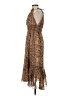 Zara 100% Polyester Animal Print Brown Cocktail Dress Size XS - photo 5