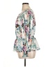 Black Rainn 100% Polyester Floral Ivory Long Sleeve Blouse Size XL - photo 5