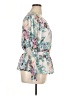 Black Rainn 100% Polyester Floral Ivory Long Sleeve Blouse Size XL - photo 4