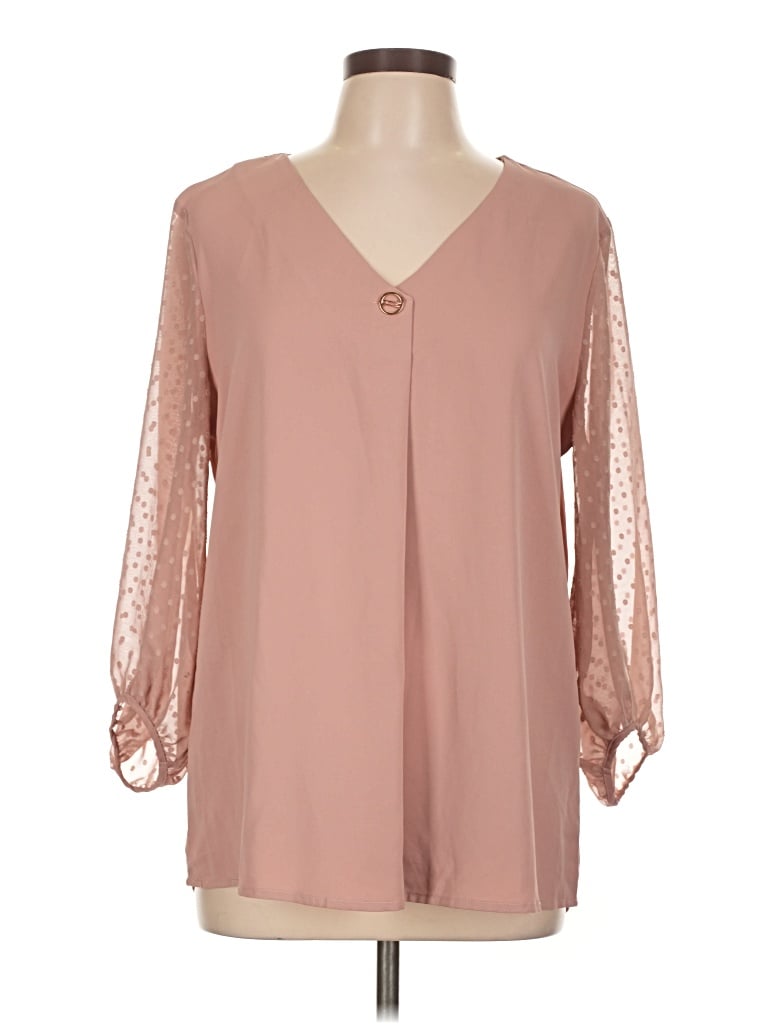 Pre-owned Timeson 3/4 Sleeve Blouse In Pink