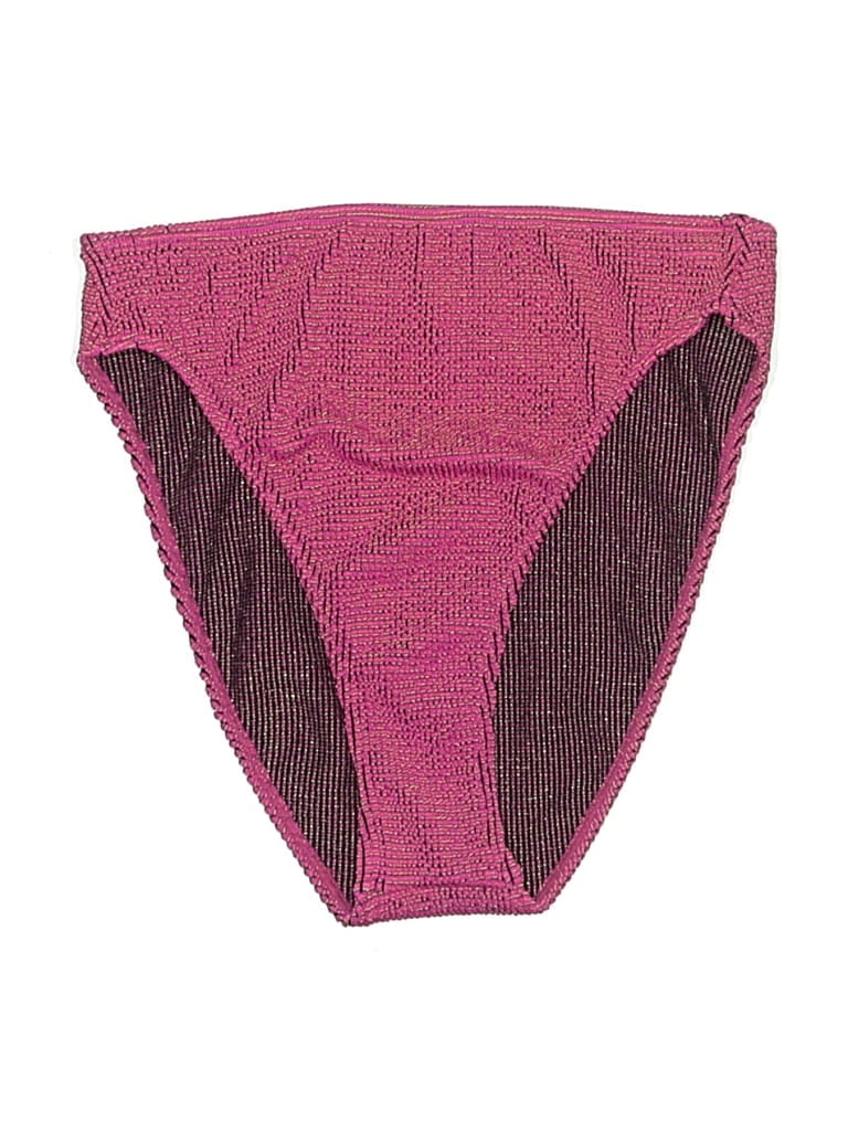 Pre-owned Good American Swimsuit Bottoms In Burgundy
