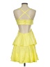 Unbranded 100% Polyester Yellow Cocktail Dress Size XS - photo 2