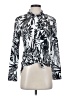 Talbots 100% Cotton Print Silver Long Sleeve Blouse Size S - photo 1