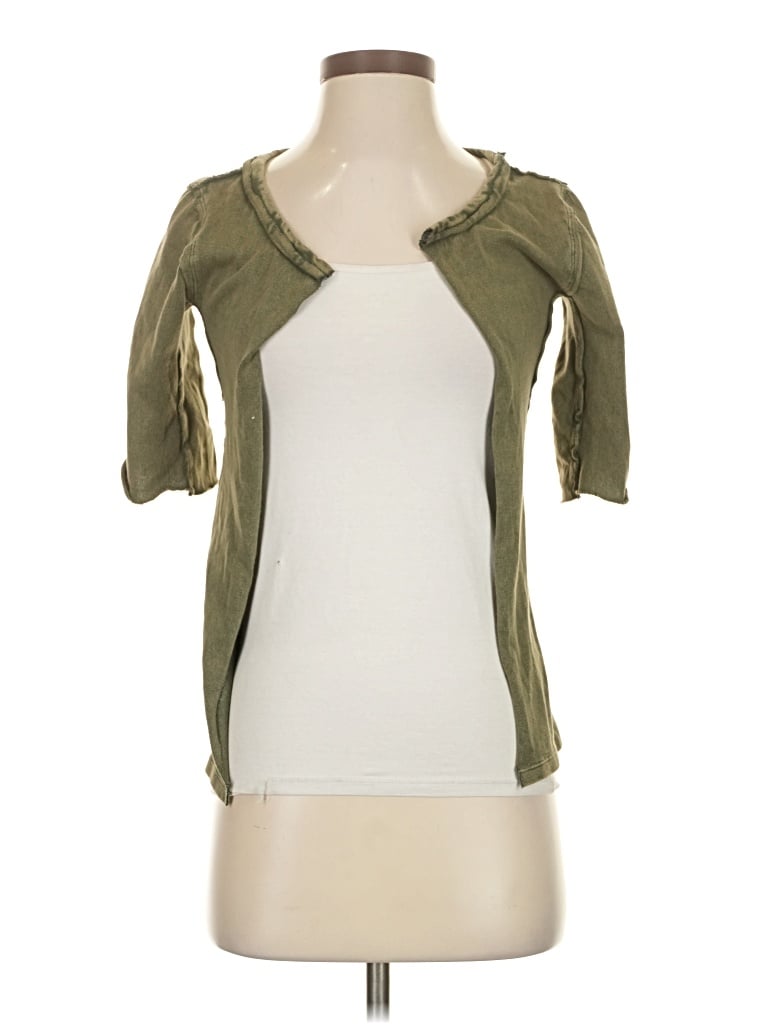 Pre-owned We The Free Short Sleeve Top Green Scoop Neck Tops