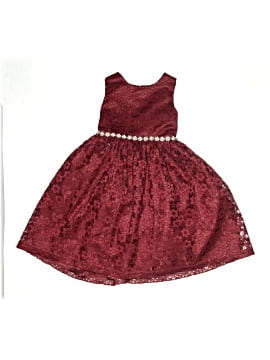 open lace back dress American girl party dress, Satin girl dress red, baby girl dresses wit –  Colibri Fashion Studio main image 1