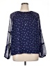 Ann Taylor LOFT 100% Polyester Floral Blue 3/4 Sleeve Blouse Size XL - photo 1
