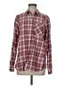 Express Plaid Burgundy Long Sleeve Button-Down Shirt Size M - photo 1