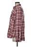 Express Plaid Burgundy Long Sleeve Button-Down Shirt Size M - photo 5