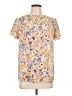 Fun2Fun Floral Yellow Short Sleeve Blouse Size L - photo 1