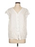 Style&Co 100% Lyocell Ivory Short Sleeve Blouse Size L - photo 1