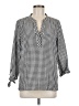 Vineyard Vines Checkered-gingham Gray 3/4 Sleeve Blouse Size M - photo 1