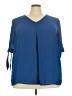 Roz & Ali 100% Polyester Blue 3/4 Sleeve Blouse Size 3X - photo 1