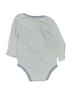 Hb 100% Cotton Stripes Blue Gray Long Sleeve Onesie Size 9-12 mo - photo 2
