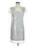 Morgan Mcfeeters 100% Polyester Metallic Silver Cocktail Dress Size 8 - photo 1