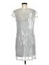 Morgan Mcfeeters 100% Polyester Metallic Silver Cocktail Dress Size 8 - photo 2