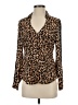 G by GUESS 100% Polyester Animal Print Brown Long Sleeve Blouse Size S - photo 1