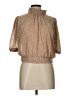 Unbranded 100% Polyester Gold Short Sleeve Blouse Size L - photo 1