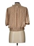 Unbranded 100% Polyester Gold Short Sleeve Blouse Size L - photo 2